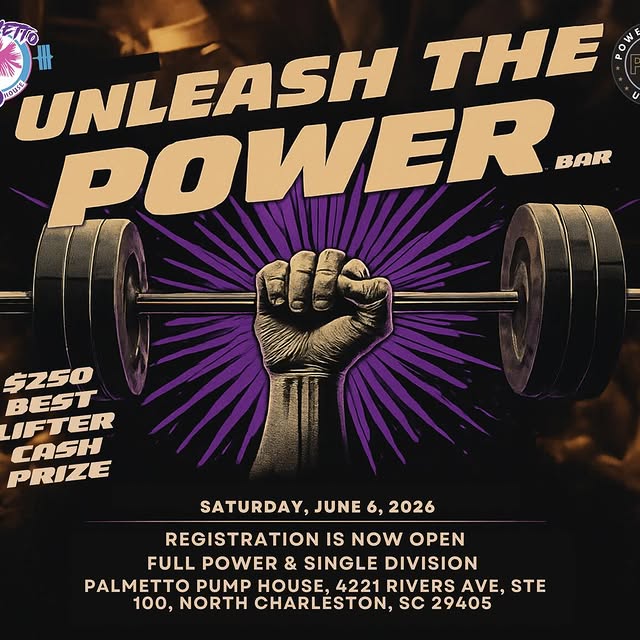 Now announcing our first ever power bar meet in South Carolina for @powerlifting.united…