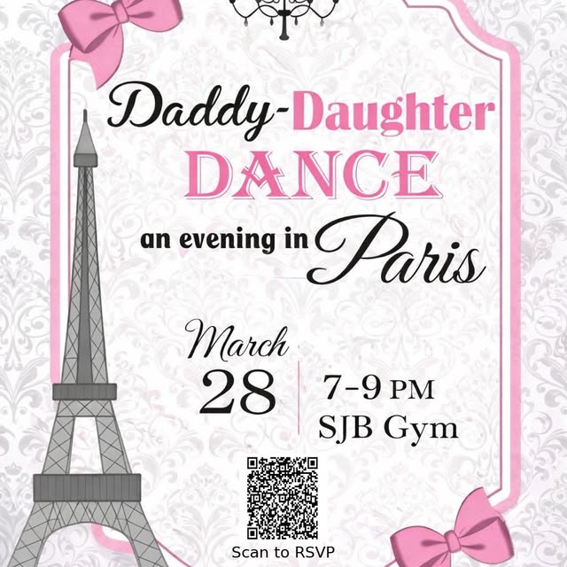 The Father Daughter Dance is this Saturday! Tickets can be purchased through Thursday, …