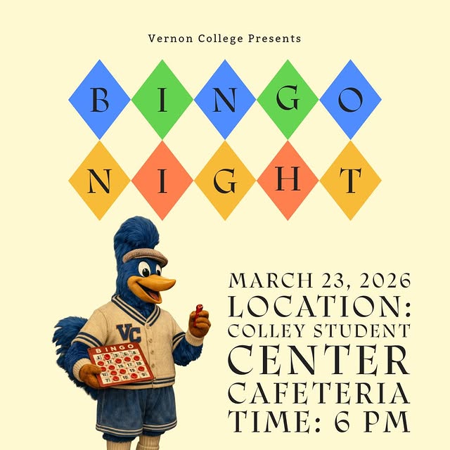 Tomorrow night is BINGO night! Join us on the Vernon Campus!