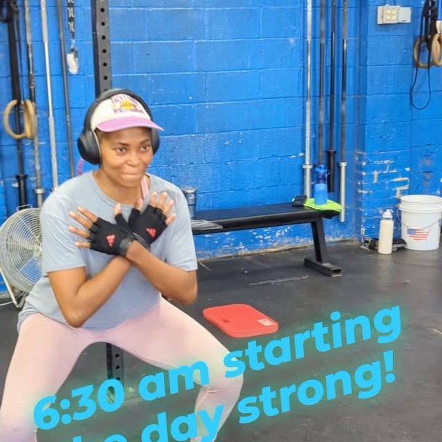 Getting up and getting going!  Morning metcon to start the day off right.