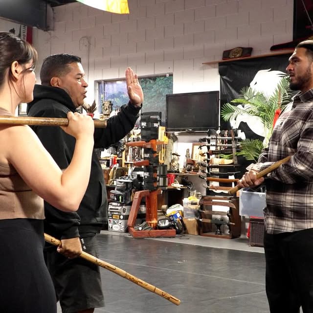 A still from training day. Stick fighting! So much has happened between October and now…