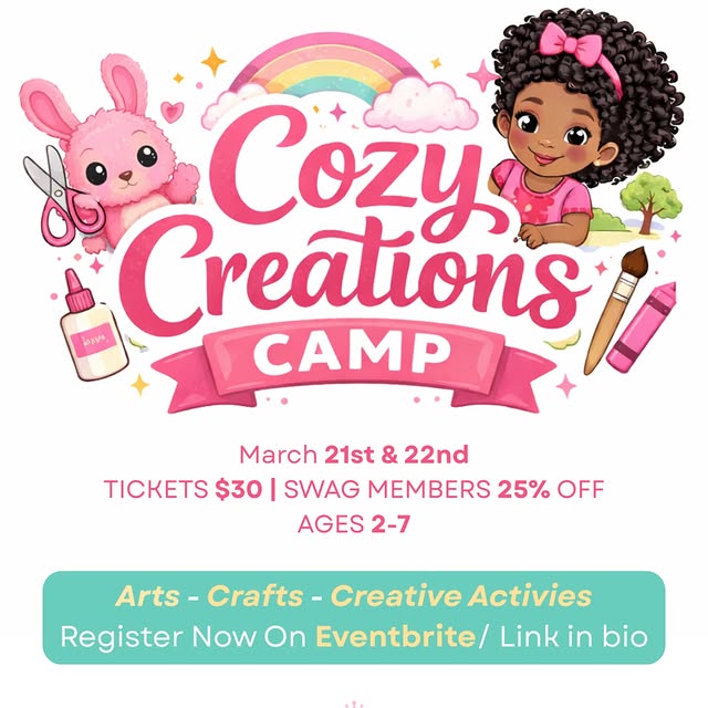 🎨 Cozy Creations Camp is almost here!

This pop-up arts & crafts camp at SWAG Kids Gym…