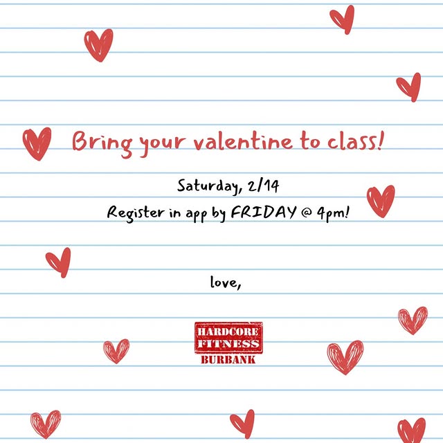 ❤️ HARDCORE VALENTINE’S WORKOUT ❤️
Saturday, February 14th

Grab your Valentine and bri…