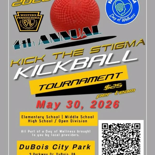 Kick The Stigma Kickball Tournament Returns to DuBois Memorial Park – May 30, 2026

DuB…