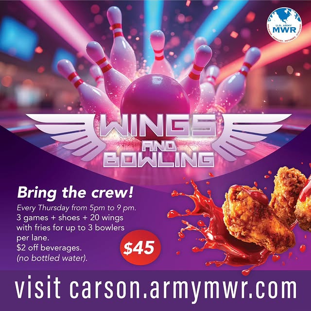 🎳 Come join us for Wings and Bowling at the Thunder Alley Bowling Center every Thursda…