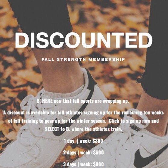 B. HERE for the remaining ten weeks of fall.  Link in Bio.  Select to B. where the athl…