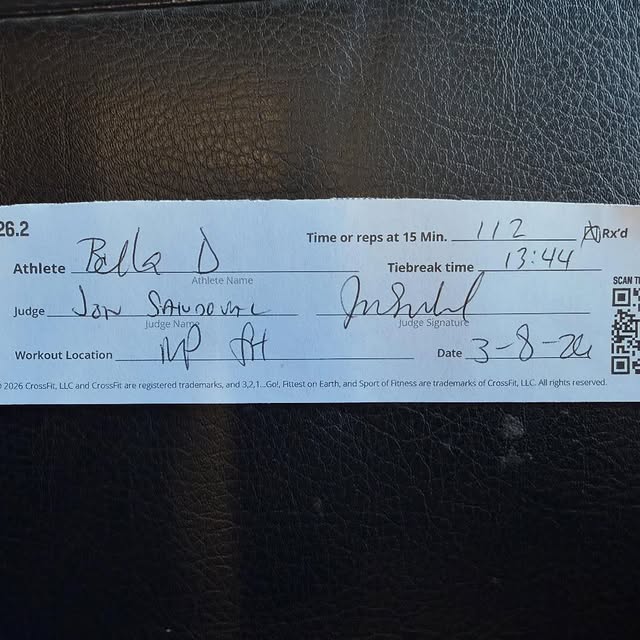 Round 2 of @crossfitgames open!  26.2. ✅if only I had RMU…. 😏1:16 of “rest at the end.…