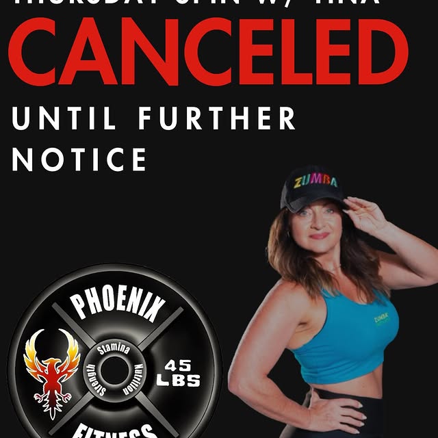 ATTENTION!!

Thursday Spin Classes are CANCELED until further notice. Tina will still h…