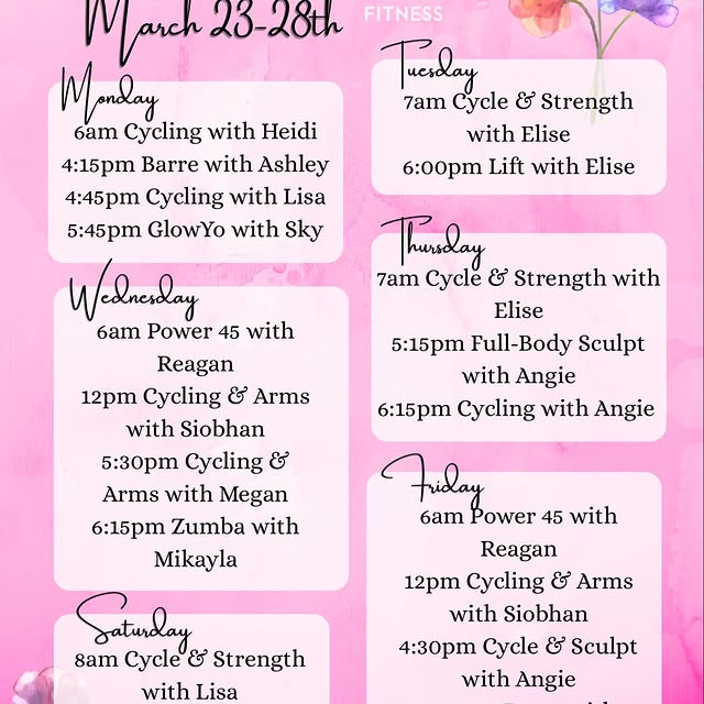 This week’s lineup is too good to miss 🔥

From high-energy rides to strength, barre bu…