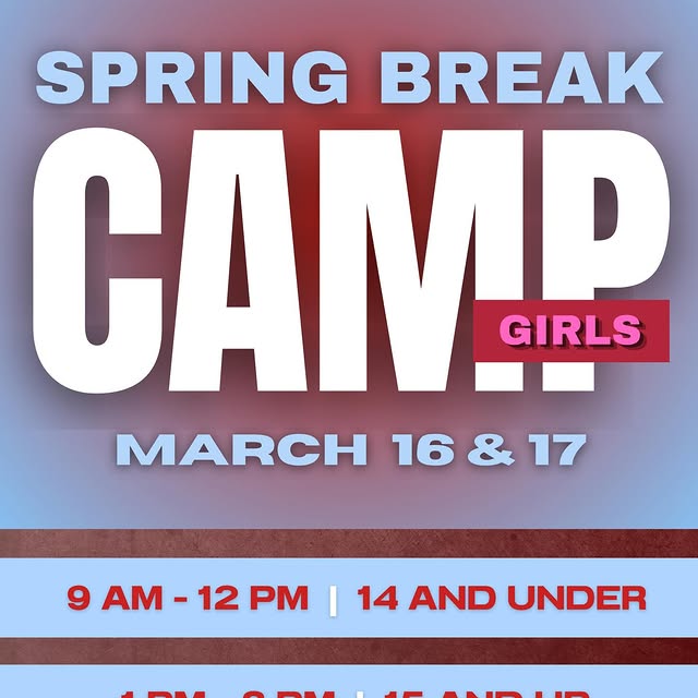 Spring break camps are here 🤩

Time to get some extra reps in and keep improving over …