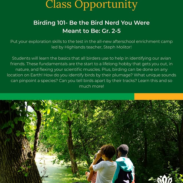 Birding 101 🐦‍⬛🦉🦆🦜 - don’t miss out! Register now at edinaschools.arux.app 👏 Class…