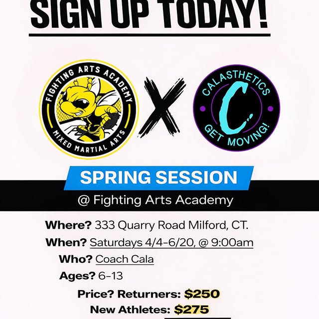 FAA X CALASTHETICS
SPRING SESSION IS HERE!

Sign up today and let’s keep building stron…
