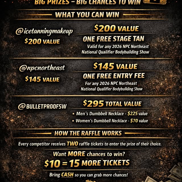 🔥🎟 RAFFLE TIME AT THE POSING CLINIC MARCH 15,2026!!! 🎟🔥
BIG PRIZES – BIG CHANCES TO…