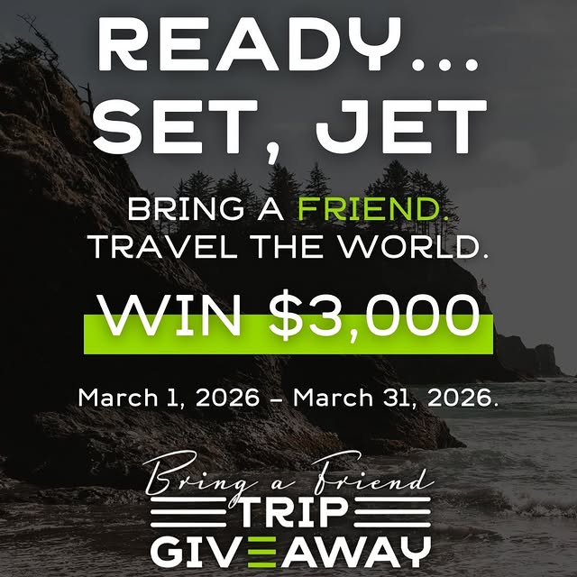 READY. SET. JET. ✈️
 Bring a friend to SPENGA this March and you could win a $3,000 tra…