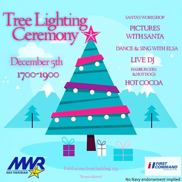 Tree Lighting Ceremony December 5th in the field across from the admin building 255. 
S…