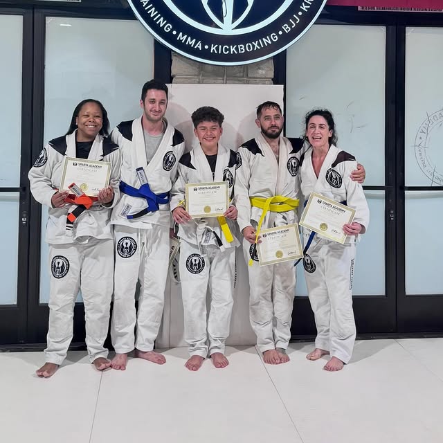 Earned, not given 🧡💙💛💛💙 Congrats to Mo, Arya, Pedro, Izzy, and Raphie on your belt…
