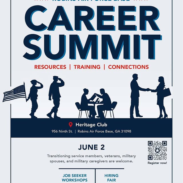 Join us and the Hiring Our Heroes team on June 2nd for the Robins Air Force Base Career…