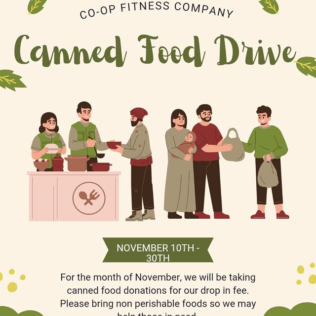 For the month of November, we're accepting non-perishable food items for a drop-in fee!…