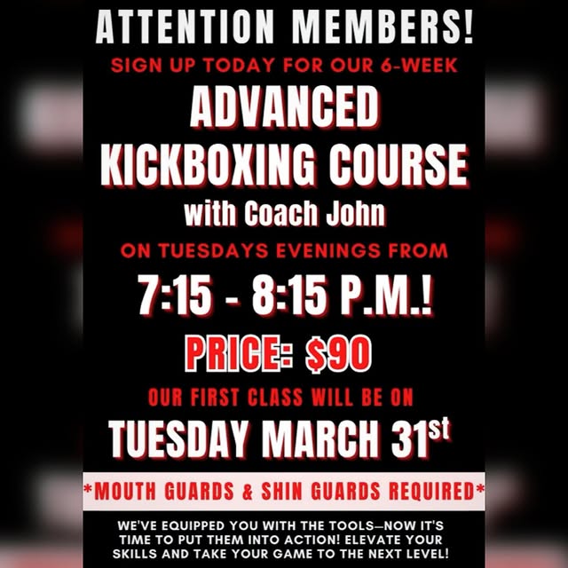 It’s back and it’s time to level up 👊🔥

Our Advanced Kickboxing Course with Coach Joh…