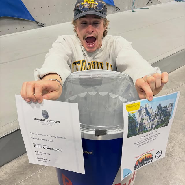 The last few prizes have rolled in! A @smudgestudios_ceramics private lesson for 2/3, a…