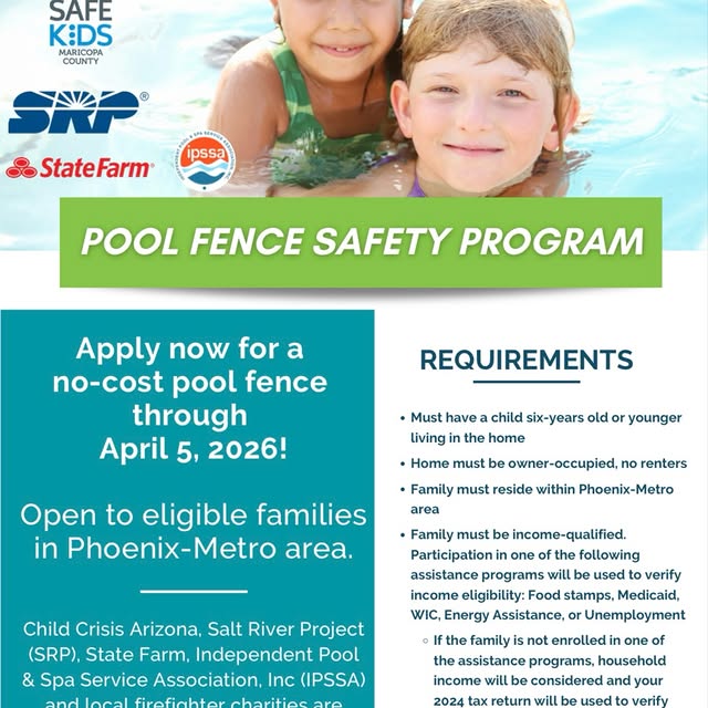 Help make your home safer around water. 💧

Through grant funding, 20+ Arizona families…