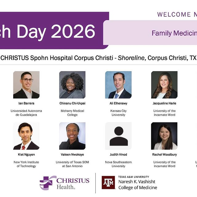 Welcome to the new residents and fellows continuing their medical education with CHRIST…
