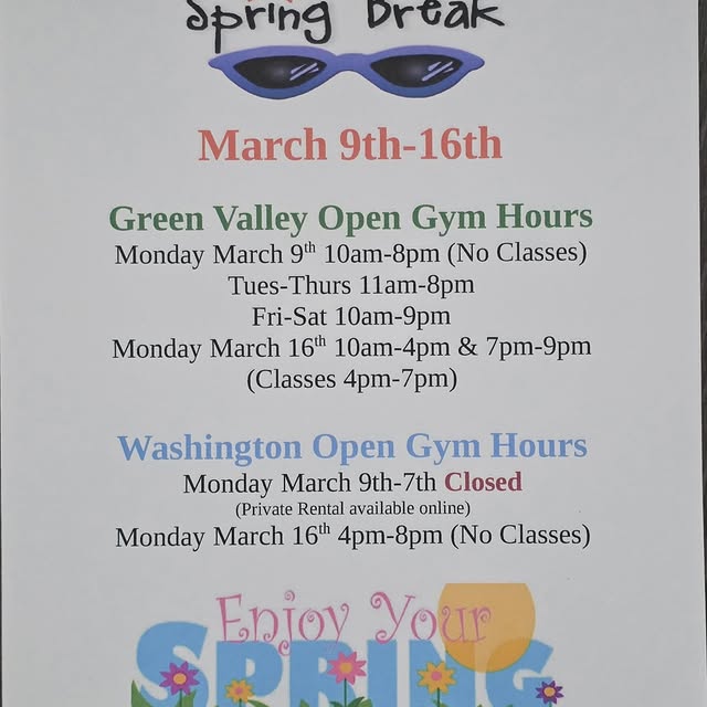 Spring Break is coming March 9th-16th

Hours for both locations

Come see us if you are…