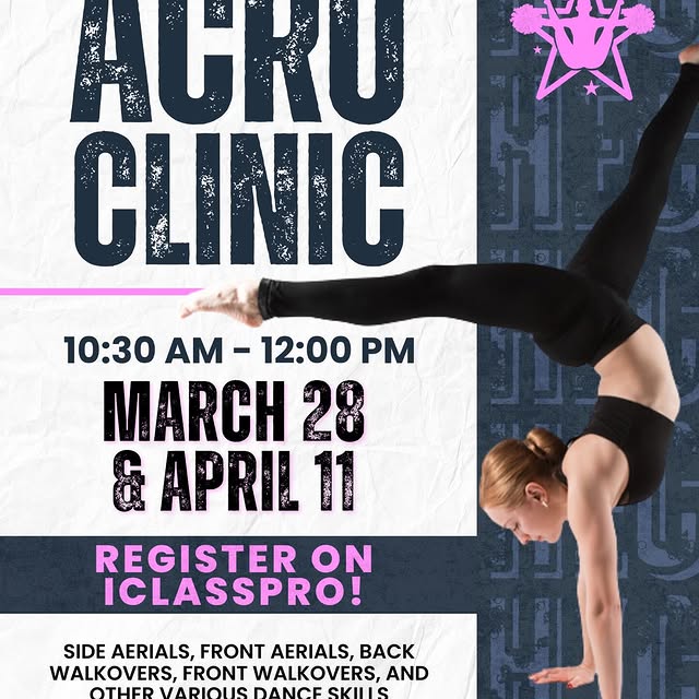 Calling all dancers and cheerleaders! Our Acro Clinic is the perfect opportunity for at…