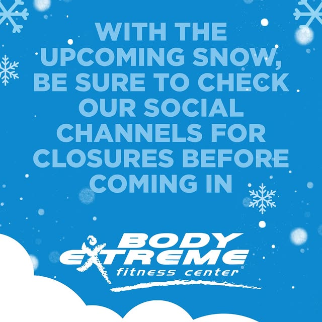 ❄️❄️❄️If the snow is as bad as they say, check in here before you come in for a workout…