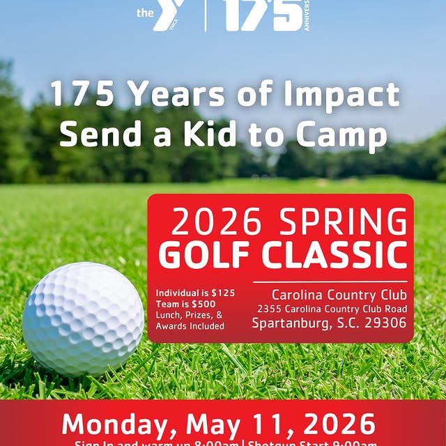 🏌️‍♂️🌟 Swing for a Cause!

Join the YMCA of Greater Spartanburg Spring Golf Classic—h…