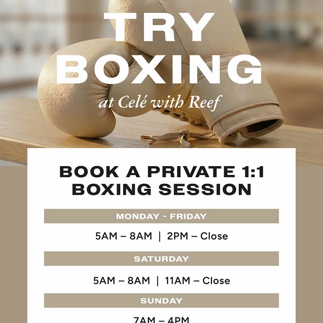 Gloves up, let’s go 🥊✨

Private 1:1 Boxing Sessions
Monday – Friday: 5am – 8am | 2pm –…
