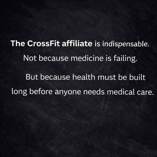 Health isn’t built in a doctor’s office.
It’s built in places like this.

At CrossFit M…