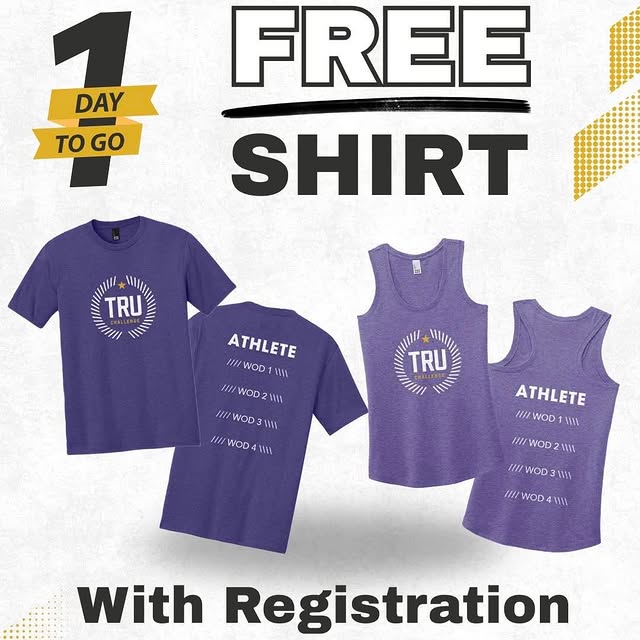 Last day to register for the TRU Challenge and receive a free athlete shirt! 

Register…