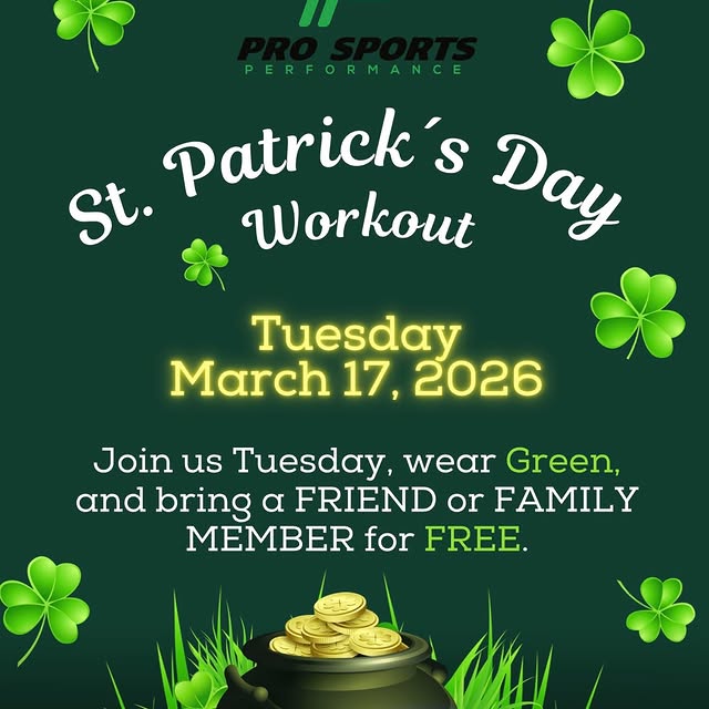 🍀 St. Patrick’s Day Workout at PSP! 🍀

Luck favors the ones who put in the work. 💪

…
