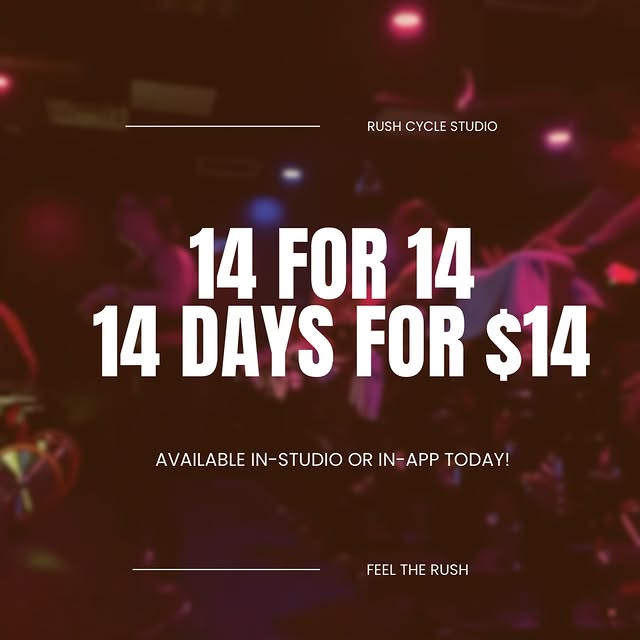 14 RIDES. $14. LET’S SEE WHAT HAPPENS.

Two weeks.
Fourteen days to show up for YOU
Fou…