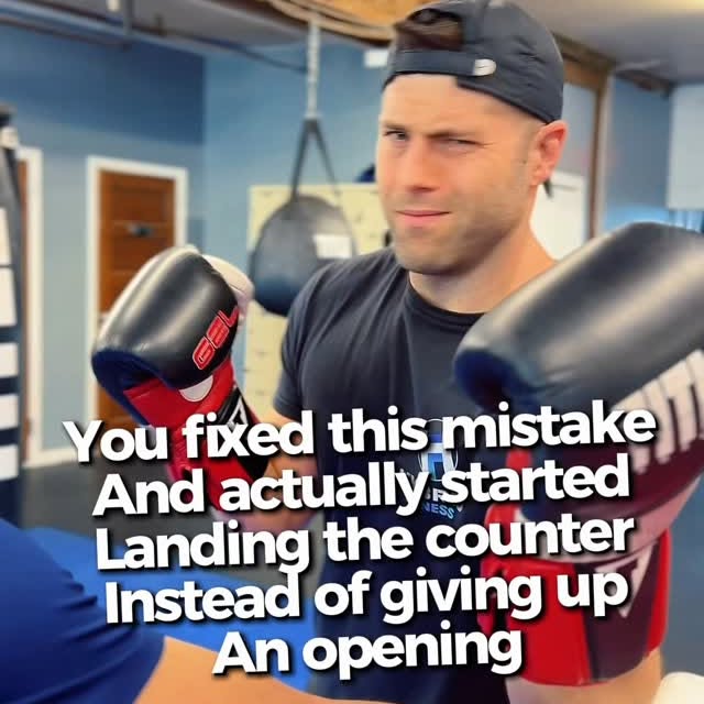 If you’re reaching out to catch body shots, you’re opening yourself up.

Keep your elbo…