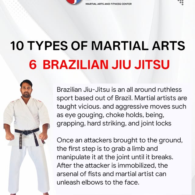 Top 10 Types of Martial Arts:  6 Brazilian Jiu Jitsu
#martialartstraining  #taekwondo  …