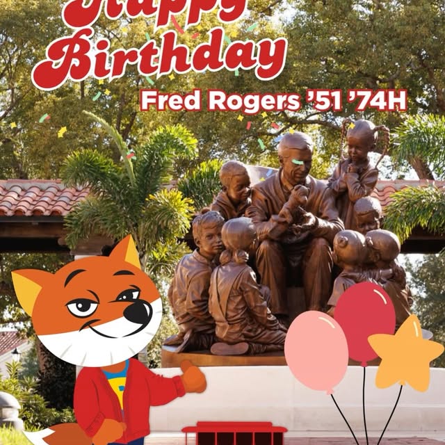 Happy birthday to Rollins’ most famous alumnus, Fred Rogers ’51 ’74H, also known as Mis…