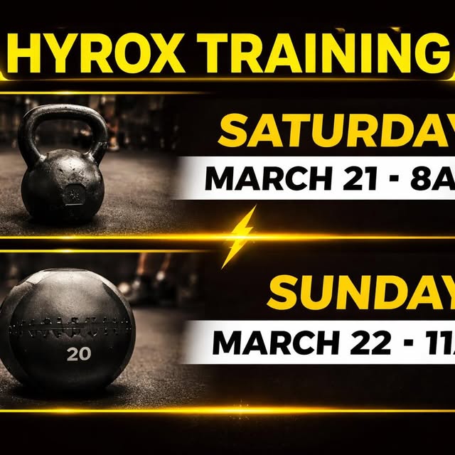 Updated HYROX times this weekend 👇
Saturday • 8AM Sunday • 11AM

Final week before the…