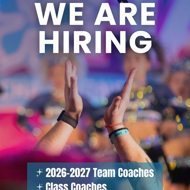 Looking for experienced Allstar and tumbling coaches!! Come join the best team! 🤭🩵