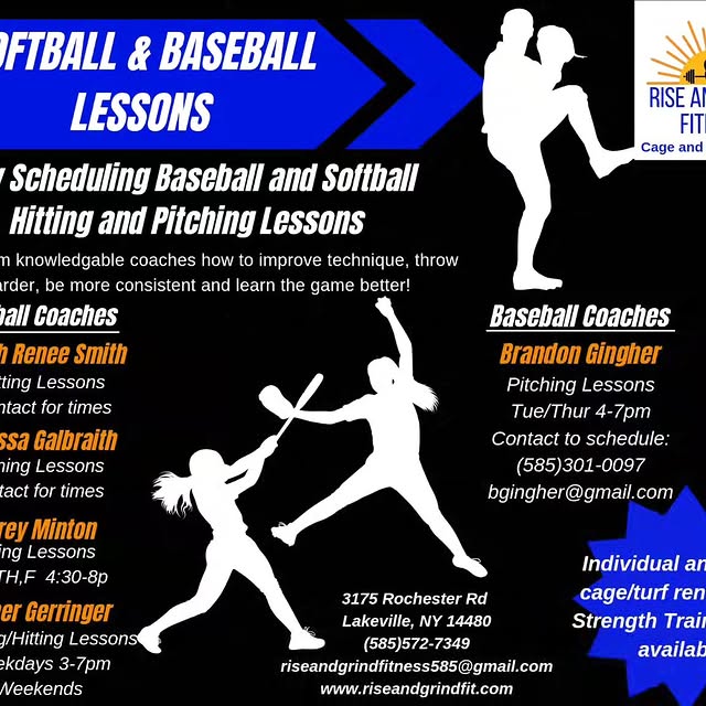 Spots available for softball and baseball lessons! Get signed up today! 
Team and indiv…