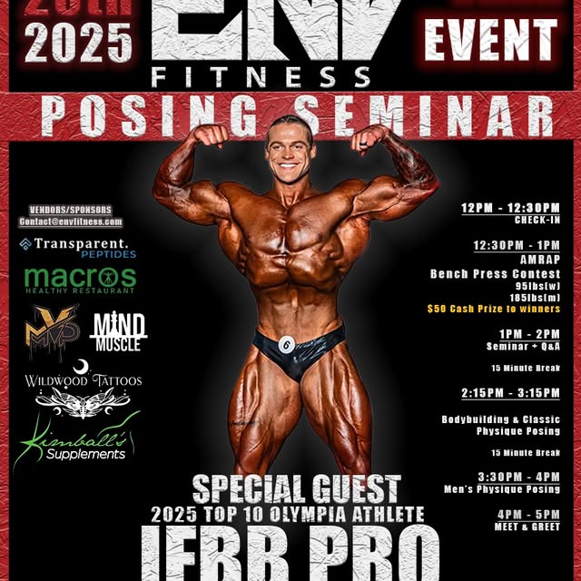 ENV FITNESS PRESENTS: The BIGGEST posing event Connecticut has ever seen.
FREE. OPEN TO…
