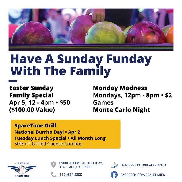 🎳 Strike Into Spring at Beale Lanes!
April is heating up, and Beale Lanes is the place…