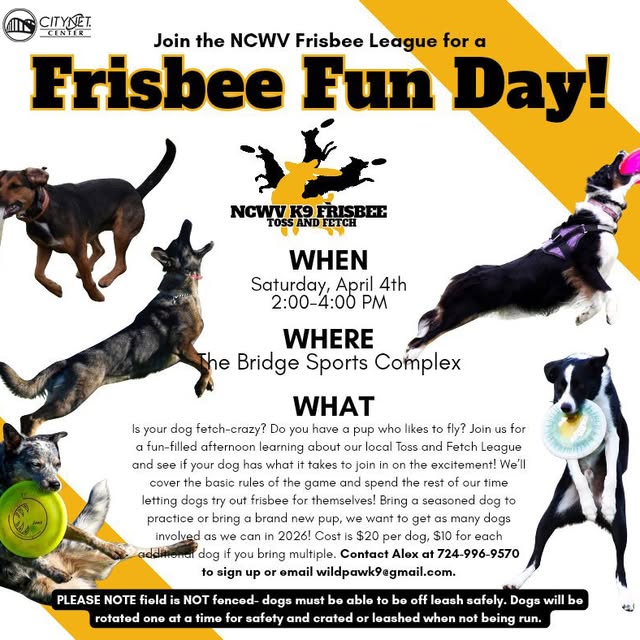 🐾🐕Got a frisbee-loving pup? Come check out the NCWV K9 Frisbee Club and their league!…