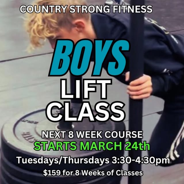 THE NEXT BOYS LIFT IS COMING!
Boys NEED boy time to just lift and get strong!
* 8 weeks…