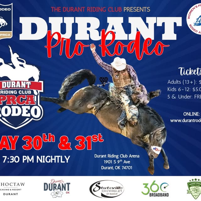 🐂🌵 IT'S RODEO TIME, DURANT! 🤠

The 2025 Durant PRCA Rodeo kicks off TONIGHT and you …