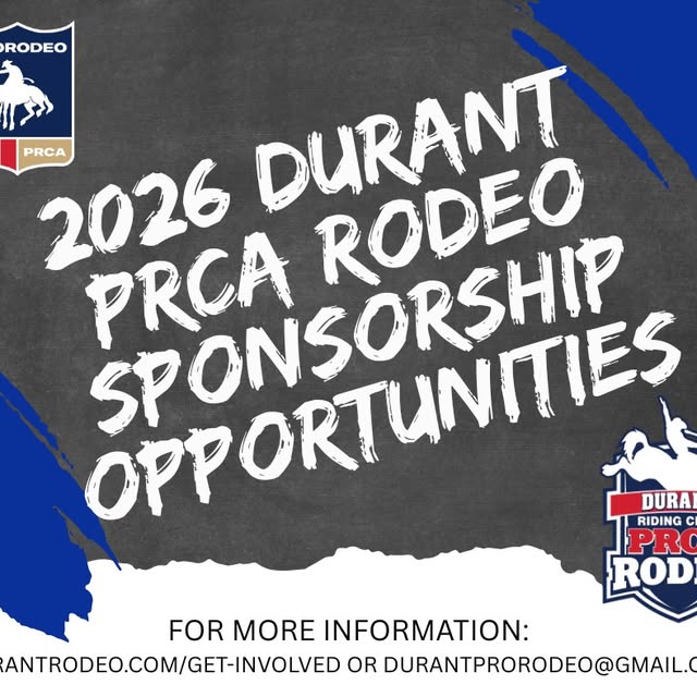 🤠🔥 Be Part of the Action — 2026 Durant PRCA Rodeo! 🔥🐂
Sponsorship opportunities are…