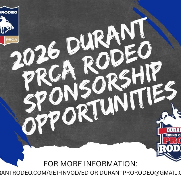🤠🔥Be Part of the Action — 2026 Durant PRCA Rodeo! 🔥🐂

Sponsorship opportunities are…