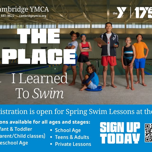 Learn to swim at the Cambridge Y. Spring Registration open now!