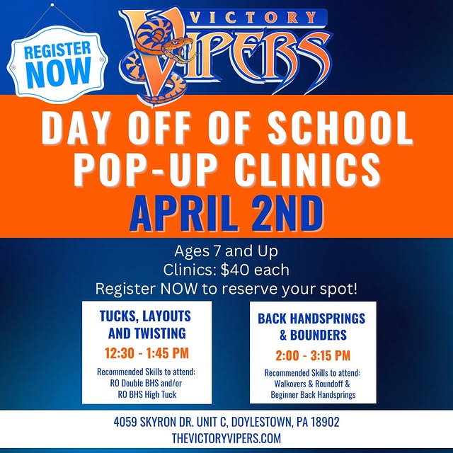 Schools out so let’s tumble 🤸‍♀️
Register through the parent portal to save your spot!…